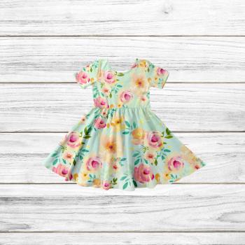 Bio Jersey Spring Flowers- Mint